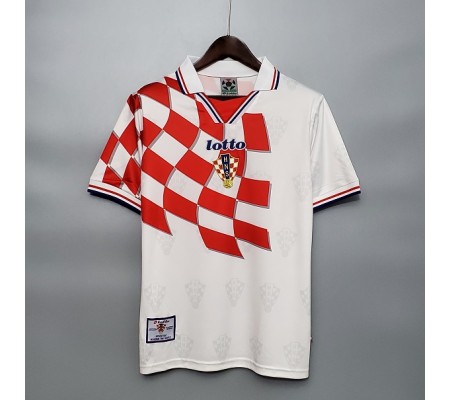 Croatia 1998 World Cup Home White&Red Soccer Jersey